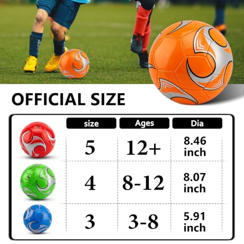 Soccer Ball Size 5 with Pump Needles - Deflated Bulk Pack for Adults & Teens