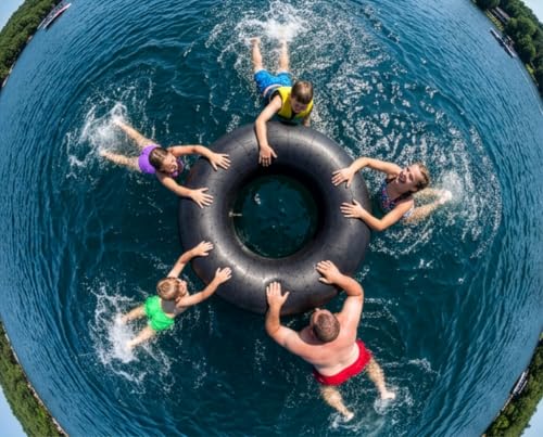 60-Inch Heavy Duty Rubber Inner Tube for Snow Sledding Water Floating Pool Closing
