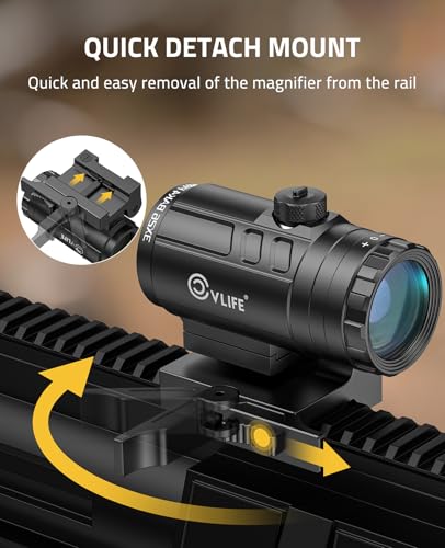 CVLIFE 3X Red Dot Magnifier with Flip-to-Side QD Mount for Riflescopes