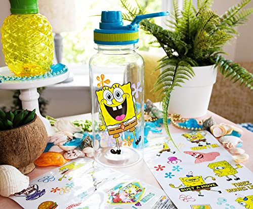 32oz BPA-Free Plastic Water Bottle with SpongeBob Sticker Set and Twist Spout