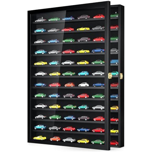 TJ.MOREE Large 1/64 Scale Model Car Wall Display Case with Lockable Door