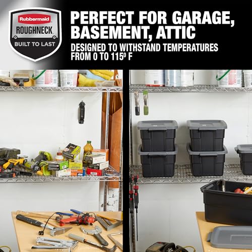 Rubbermaid 3 Gallon Heavy Duty Storage Totes 6 Pack with Snap Lids & Handles