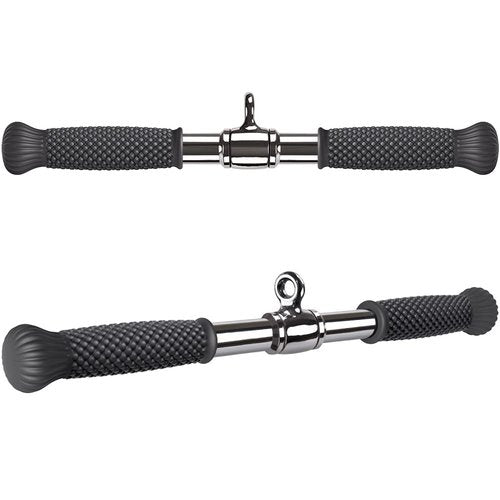 SELEWARE Rotating Straight Bar Cable Machines Attachments for Gym, Pull Down Bar Press Down Bar with Non-Slip Rubber Handle, Universal Attachment for Cable Machines, 18 Inch