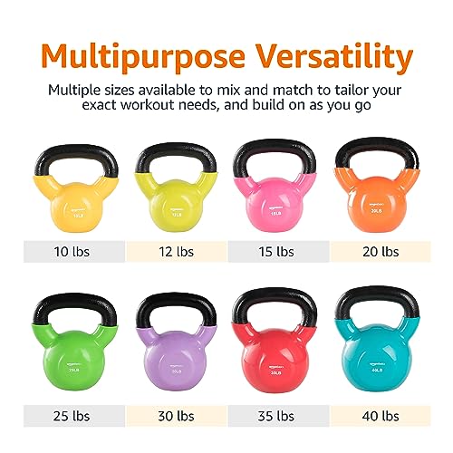 Amazon Basics Vinyl Kettlebell - 40 Pounds for Strength & Workout