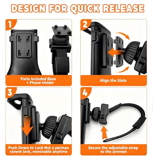 Adjustable Walking Pad Handrail with Phone & Cup Holder, Ergonomic Steel Support