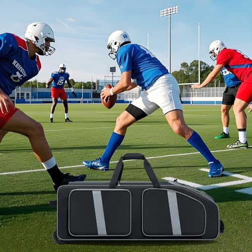 Large Capacity Football Gear Bag with Wheels & Multiple Pockets