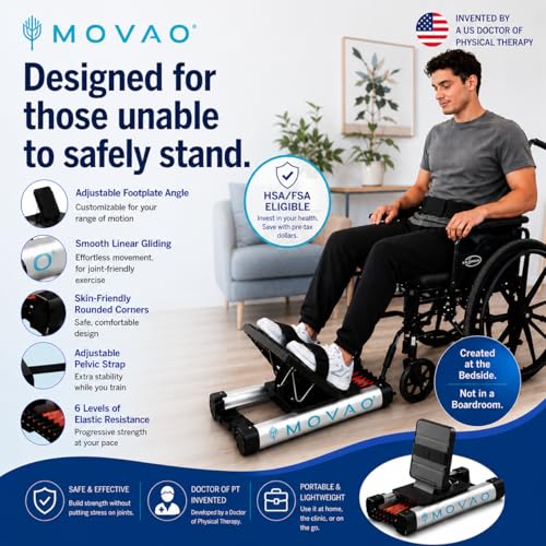 Movao Bed Leg Press Rehab Equipment - 6 Resistance Levels for Stroke & Post-Surgery Recovery
