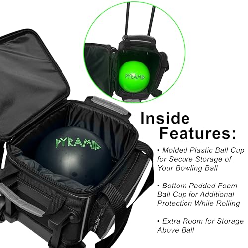 Bowling Ball Roller Bag with Shoe Compartment & Accessories - Pro Black/Purple