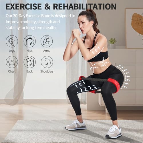 Touioi Hip & Core Resistance Loop Bands Set for Glute & Stretching Exercises - Yellow, Red, Blue