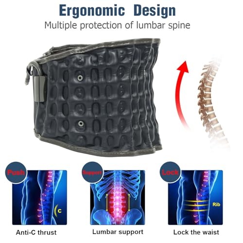 HONGJING Blue Decompression Back Support Belt for Lower Back Pain Relief