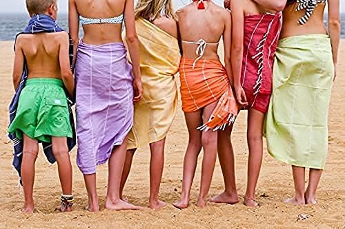 Turkish Beach Towel Oversized 39x71 Set of 6 | 100% Cotton Turkish Bath Towels Sand Free Quick Dry Towel Extra Large Pool Towels Lightweight Travel Towel for Adults