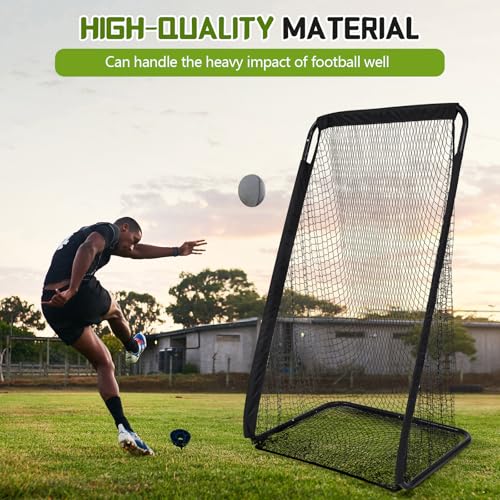 MorningRo Football Kicking Cage Net for Field Goals - Black, 7x4 ft Backyard Practice