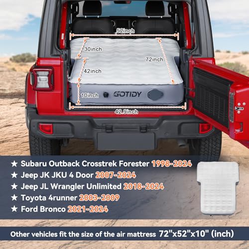GOTIDY Full Size SUV Air Mattress with Wireless Pump for Jeep Wrangler Ford Bronco Subaru Forester