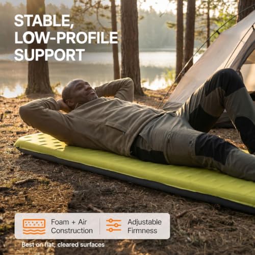 OGERY Green Foam Camping Mattress - Insulated Portable Sleeping Pad, 76.7 x 26.7 inches