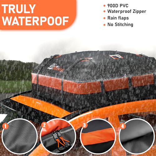 Asinking 15 Cu Ft Waterproof Car Roof Cargo Bag with Security Lock & Accessories