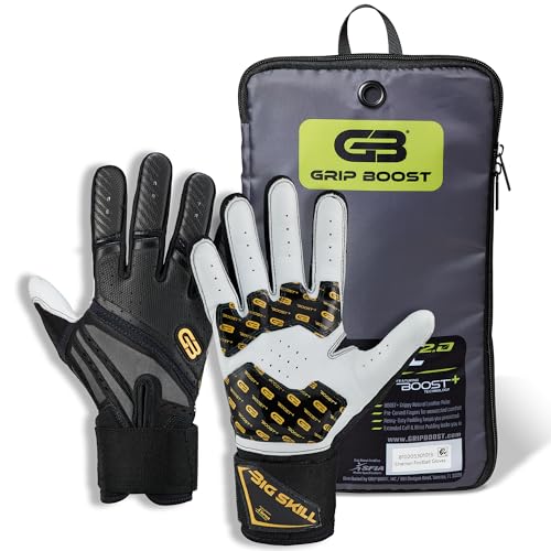 Grip Boost Big Skill 2.0 Adult Lineman Football Gloves - Black & Gold, Large