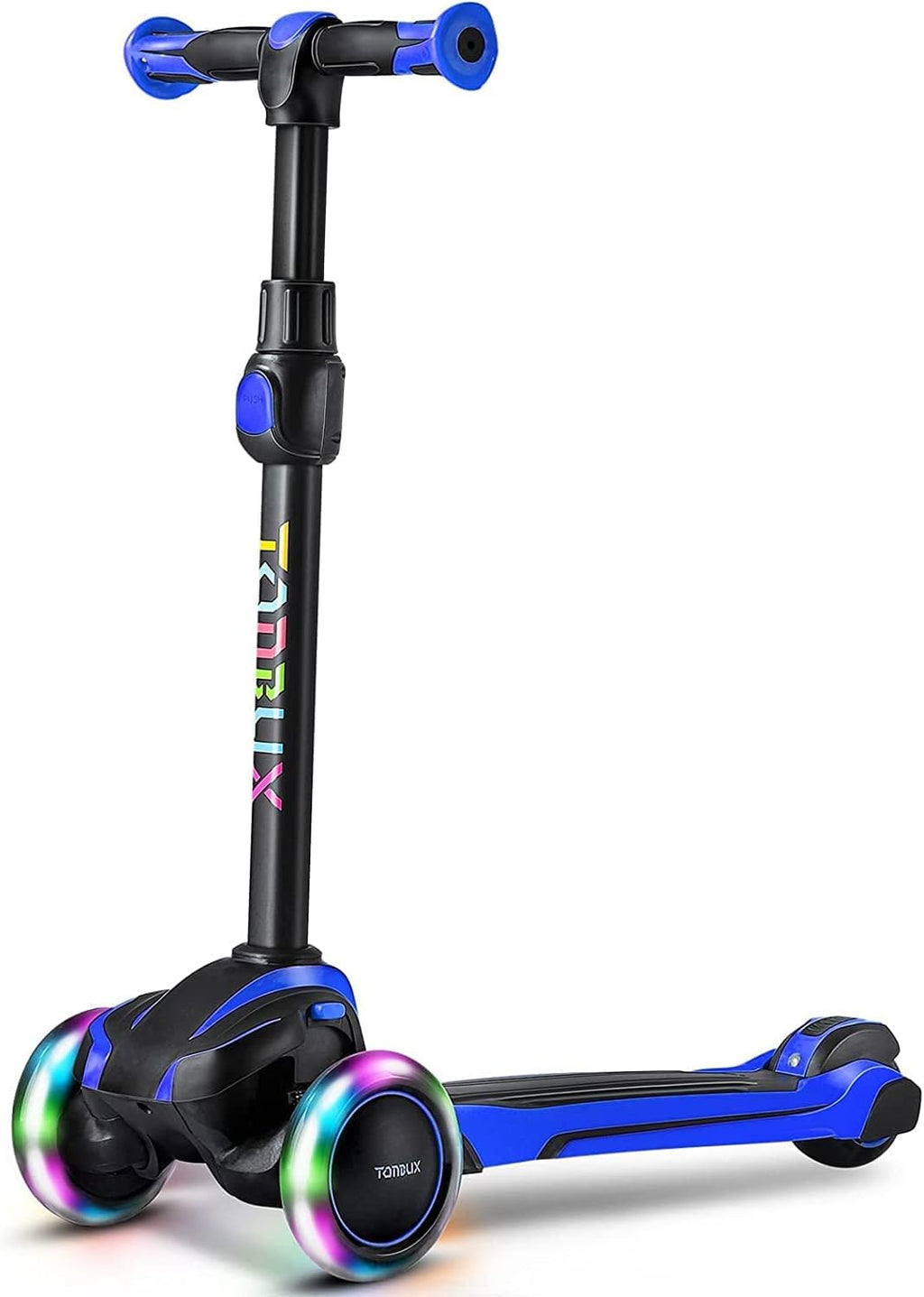 TONBUX Kids Scooter - Adjustable 4 Heights, Light-Up 3-Wheel Design | Shock Absorption & Balance Training for Ages 3-12