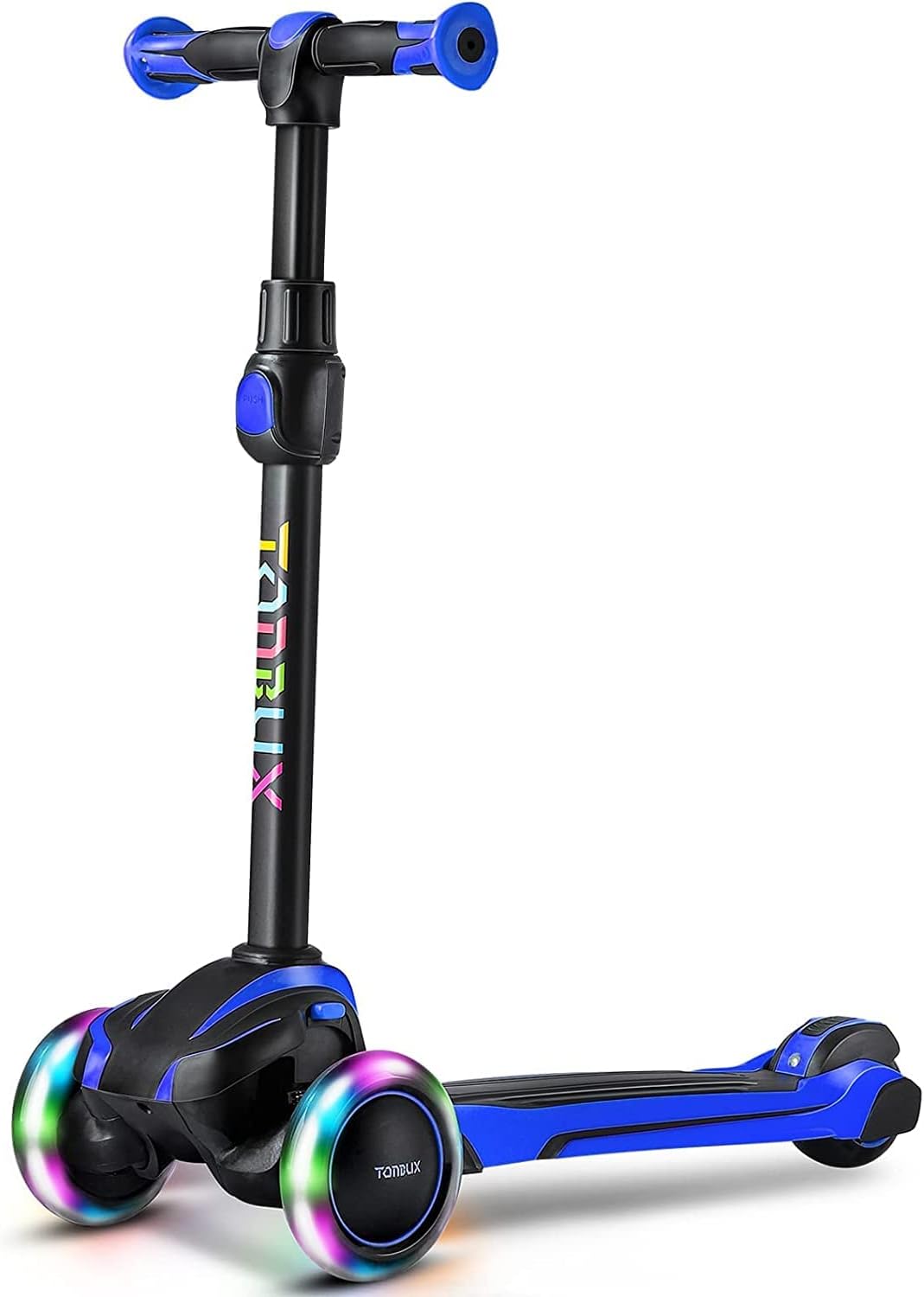 TONBUX Kids Scooter - Adjustable 4 Heights, Light-Up 3-Wheel Design | Shock Absorption & Balance Training for Ages 3-12