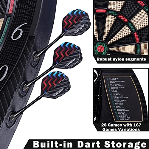 Electronic Dart Board for 16 Players with LED Display and 28 Games