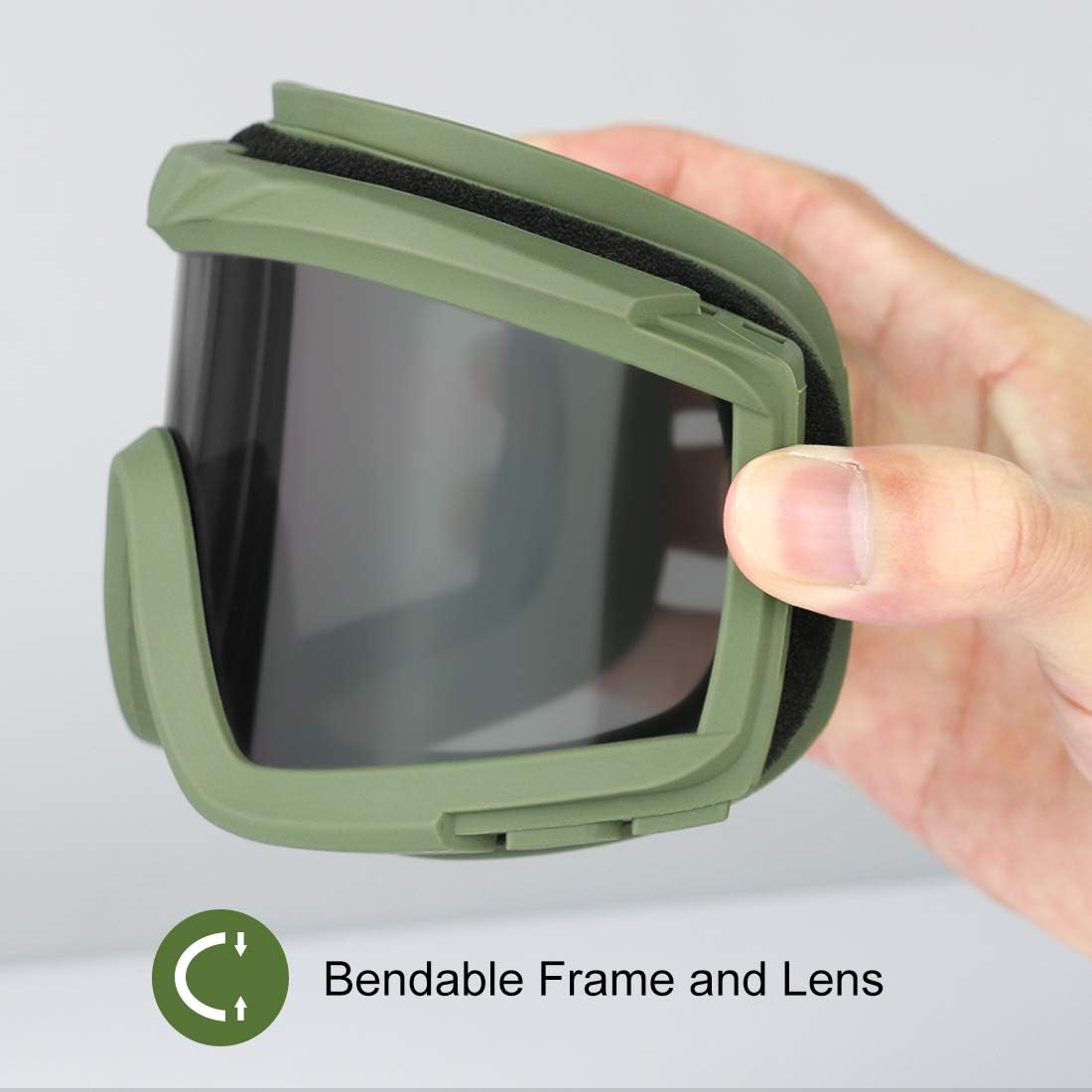 Xaegistac Tactical Safety Goggles - Anti-Fog Airsoft Glasses for Hunting & Cycling