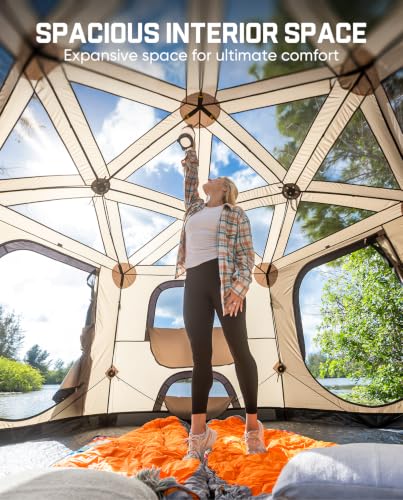 FanttikOutdoor Alpha C6 Pro 6-Person Instant Pop Up Camping Tent with Ventilation & Weatherproof Design