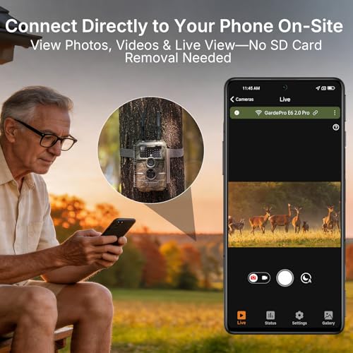 GardePro E6 2.0 Pro WiFi Trail Camera - 4K Video, Rechargeable Battery