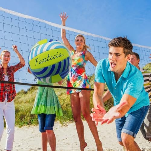 Size 5 Beach Volleyball with Pump - Soft Indoor Outdoor Training Ball