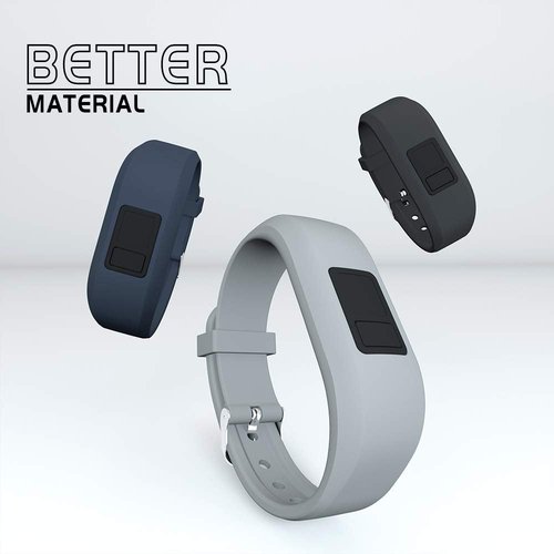 iBREK for Garmin Vivofit 3/jr/jr 2 Bands, Adjustable Replacement Wristbands with Watch Buckle for Kids Women Men(No Tracker)(3 Pack:Black&Navy&Gray, Regular Fit(6.0-9.0 in))