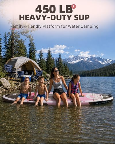 Blush Pink Inflatable Stand Up Paddle Board 11'6" Wide 450lb Capacity with Accessories