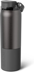 BrüMate Rise 25oz Insulated Water Bottle - 100% Leakproof Silicone Straw | BPA-Free | Cup-Holder Friendly (Black Stainless)