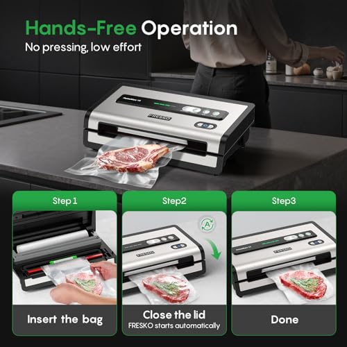 FRESKO Automatic Food Vacuum Sealer - Silver, Fast Seal for Bulk & Meal Prep