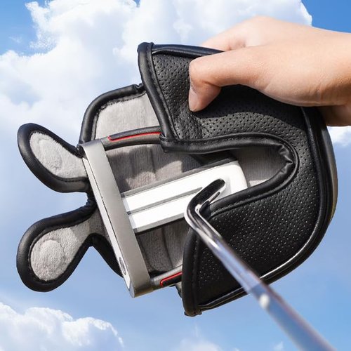 Big Teeth Golf Mallet Putter Cover Headcover Club Protector Magnetic Closure Compatible with Scotty Cameron Taylormade Odyssey 2 Ball Odessey Backstryke Center Shaft Putter Club (Only Putt)