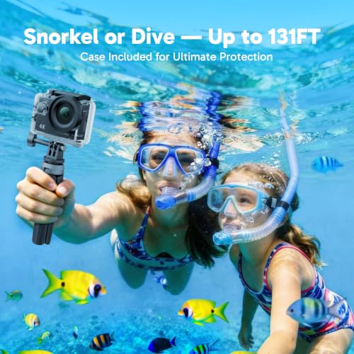 AKASO EK7000 4K Action Camera with 20MP Waterproof 131FT & Deep Black Variation