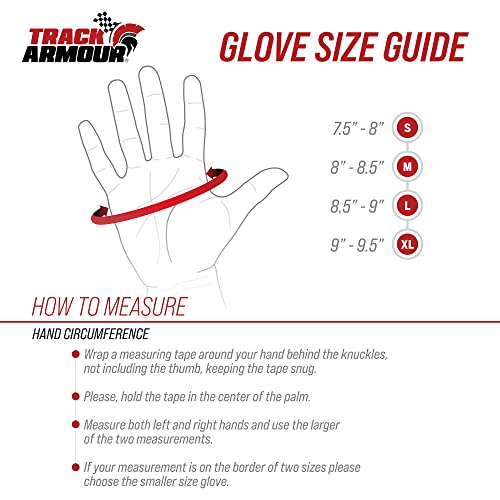 TRACK ARMOUR® Series 4 Large Auto Racing Gloves SFI 3.3/5 Nomex Flame Resistant