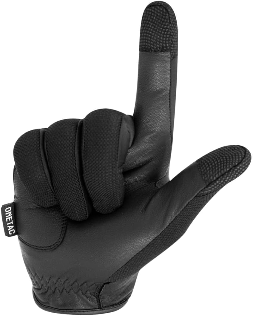Skiennix Tactical Lightweight Touch Screen Police Duty Patrol Gloves - Breathable Vented Mesh & Goat Skin Leather