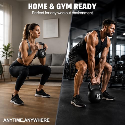 50LB Soft Kettlebell for Safe Home Workouts - Non-Slip Grip & Floor Friendly