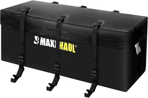 MaxxHaul Soft Shell Cargo Carrier Bag - Heavy Duty, Water Resistant, 47" x 20" x 20", Black with Tie Down Straps