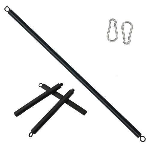 ENLAYER 41Inch Resistance Band Bar for Full Body Workout, Portable Detachable Pilates, with 2 Carabineer Clips, Black