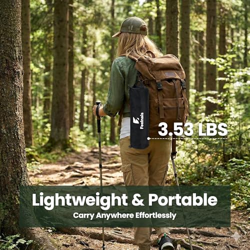 Feelnais Black Swivel Portable Camping Chair for Adults, Folding & Comfortable