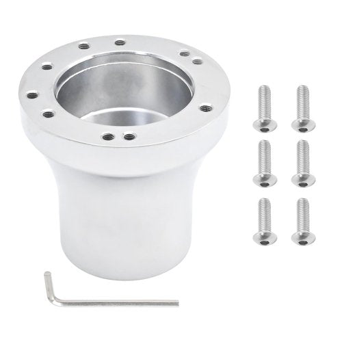 Zreneyfex Golf Cart Steering Wheel Adapter with Installation Tools, Steering Wheel Mounting Adapter Replacement for EZGO TXT RXV Models Aluminum Silver