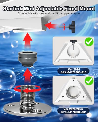 Marine Stainless Steel Starlink Mini Antenna Mount for Boats & RVs