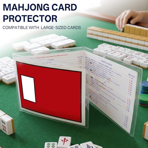 Large Size Mahjong Card Sleeves 4 Pack Clear Protective Covers for American Score Cards