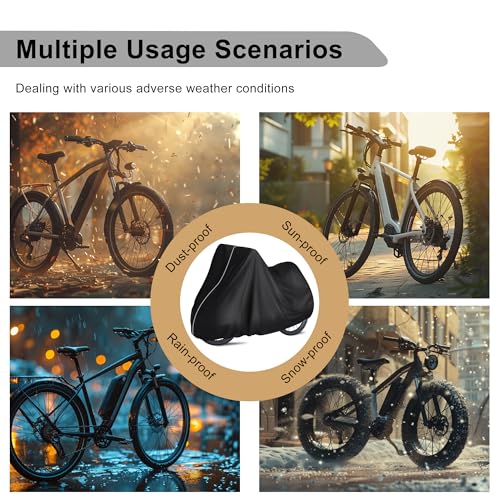 Waterproof Bicycle Cover for Mountain & Road Bikes - Heavy Duty UV Snow Rain Windproof