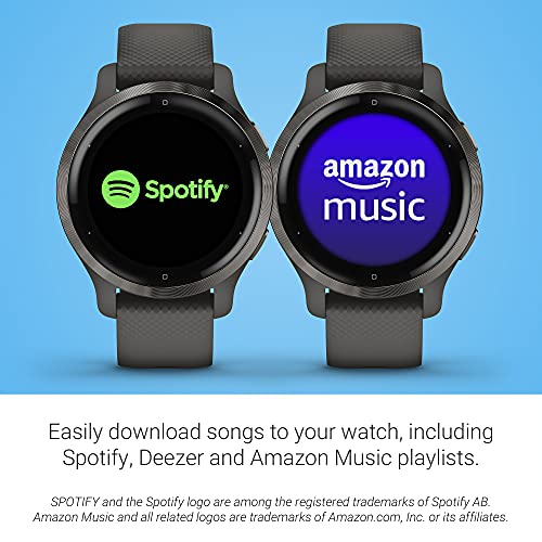 Smaller-Sized GPS Smartwatch with Health & Fitness Monitoring - Slate Bezel, Silicone Band