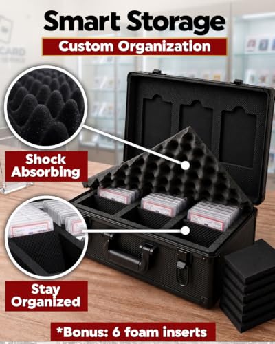 3-Row Card Storage Case with Foam Protection for PSA & Graded Cards