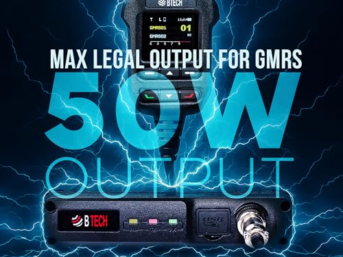 BTECH GMRS-50PRO 50W Weatherproof Base & Mobile Radio with Bluetooth GPS NOAA