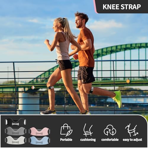 GOUNOD Silicone Patellar Tendon Support Strap 2 Pack Black for Knee Pain Relief