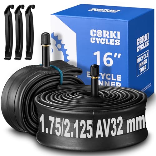 16 Inch Bike Tube & Stroller Tire Tube 16x1.75-2.125 Schrader Valve 2 Pack