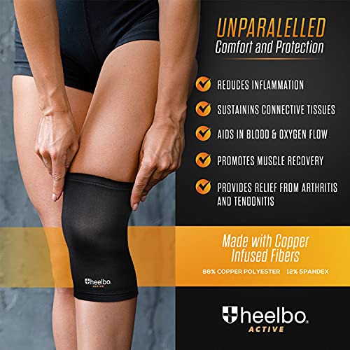 Heelbo Small Copper Infused Knee Compression Sleeve for Pain Relief & Support