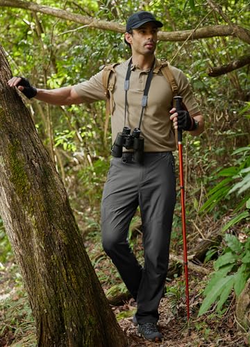 Libin Men's Hiking Pants 34W x 30L Quick Dry Stretch Travel Trousers - Grey